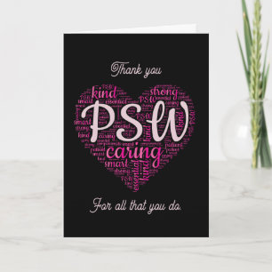 Schwarze und rosa personalisierte Dankeschön-Karte Dankeskarte