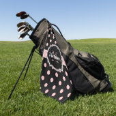 Schwarze und rosa Punkte Golfhandtuch (Gras)