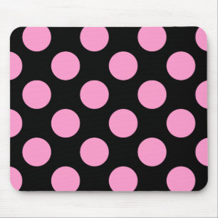 Schwarze und rosa Punkte Mousepad