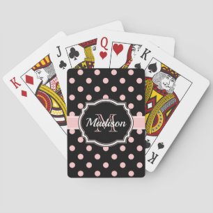 Schwarze und rosa Punkte Spielkarten
