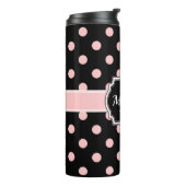 Schwarze und rosa Punkte Thermosbecher (Nach links gedreht)