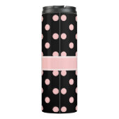 Schwarze und rosa Punkte Thermosbecher (Rückseite)