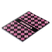 Schwarze und rosa Raute Notizblock (Linke Seite)