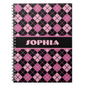 Schwarze und rosa Raute Notizblock (Vorderseite)