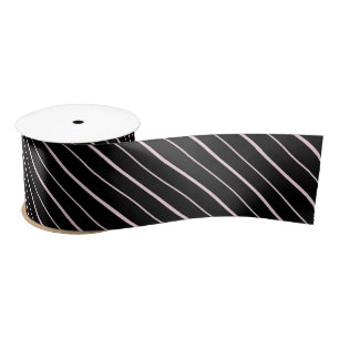 Schwarze und rosa Streifen Geschenkverpackung  Satinband