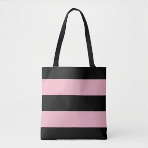 Schwarze und rosa Streifen Tasche
