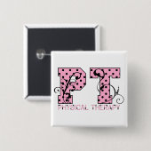 schwarze und rosa Tupfen Pints Button (Vorne & Hinten)