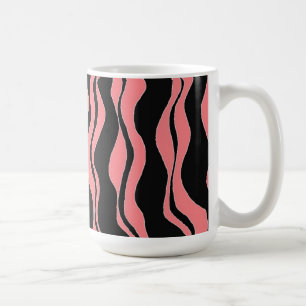 Schwarze und rosa Zebrastreifen Kaffeetasse