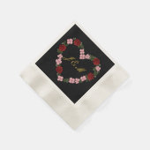Schwarze und rosane Hochzeit Serviette (Ecke)