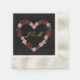 Schwarze und rosane Hochzeit Serviette