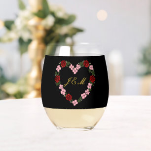 schwarze und rosane Hochzeit Weinglas Ohne Stiel