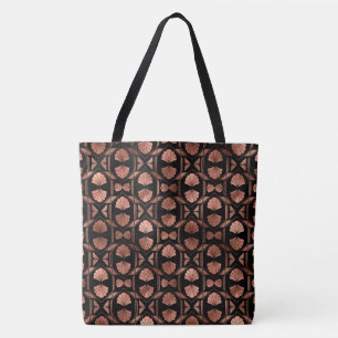 Schwarze und Roségold Art Deco große Schultertasch Tasche