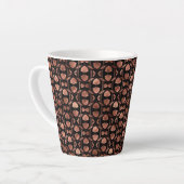 Schwarze und Roségold Art Deco kleine Latte-Tasse Milchtasse (Linke Ecke)