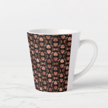 Schwarze und Roségold Art Deco kleine Latte-Tasse