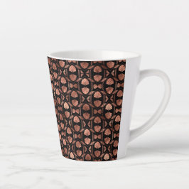 Schwarze und Roségold Art Deco kleine Latte-Tasse Milchtasse