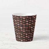 Schwarze und Roségold Art Deco kleine Latte-Tasse Milchtasse (Vorderseite)