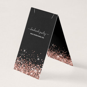 Schwarze und Roségold Glitter-Halsketten-Auslage