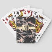 Schwarze und roségoldene Marmor-Goldbox, Name und Spielkarten (Rückseite)