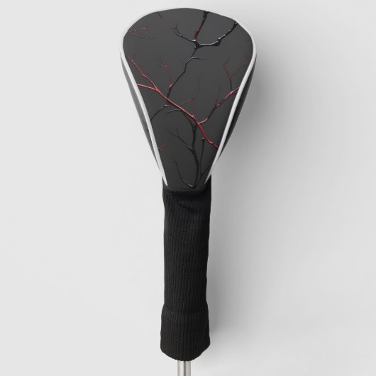 Schwarze und rote Adern Golf Headcover (Vorderseite)