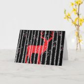 Schwarze und rote Birken-Baum-Waldgruß-Karte Karte (Gelbe Blume)