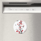 Schwarze und rote Blume Magnet (In Situ (Geschirrspüler))