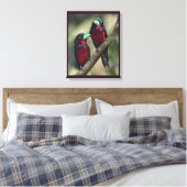Schwarze und rote Broadbills Leinwanddruck (Insitu (Schlafzimmer))