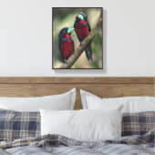 Schwarze und rote Broadbills Leinwanddruck (Insitu (Schlafzimmer))