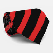 Schwarze und rote Diagonal-Gestreifte Krawatte (Gerollt)