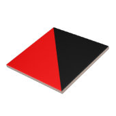Schwarze und rote diagonale Flagge Fliese (Seite)
