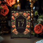 Schwarze und rote Fantasie verzauberte Hochzeit im Tischnummer<br><div class="desc">Feiern Sie mit diesem Fantasy Enchanted Garden Wedding Design. Dieses Design ist perfekt für Paare, die eine moderne und skurrile Ästhetik suchen. Das Design auf der Rückseite des Einladens ist KEINE echte Goldfolie. Artikel werden genau so gedruckt, wie sie auf Ihrem Bildschirm erscheinen, wenn Sie dem Warenkorb hinzufügen, sodass Sie...</div>