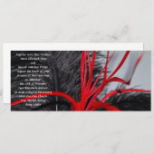 Schwarze und rote Feder-Hochzeits-Einladungen Einladung (Vorne/Hinten)