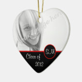 Schwarze und rote Foto-Abschluss-Verzierung Keramik Ornament (Links)