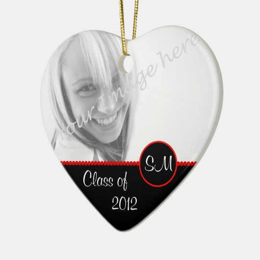 Schwarze und rote Foto-Abschluss-Verzierung Keramik Ornament (Links)