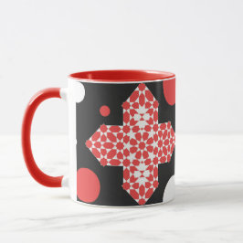 Schwarze und rote geometrische Muster-Tasse Tasse