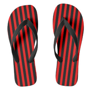 Schwarze und rote gestreifte Flip Flops Badesandalen