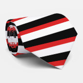 Schwarze und rote Horizontal-Gestreifte Krawatte (Gerollt)