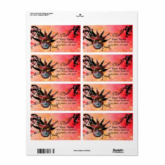 SCHWARZE UND ROTE JESTERMASK , Party (Vorne)