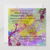 SCHWARZE UND ROTE JESTERMASK , Party Einladung (Rückseite)