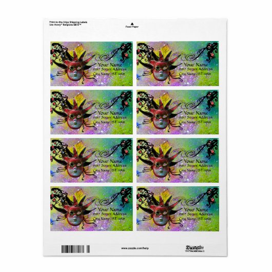 SCHWARZE UND ROTE JESTERMASK ,Party-Masquerade Lil (Vorne)