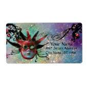 SCHWARZE UND ROTE JESTERMASKE ,Masquerade Party Bl (Vorne)