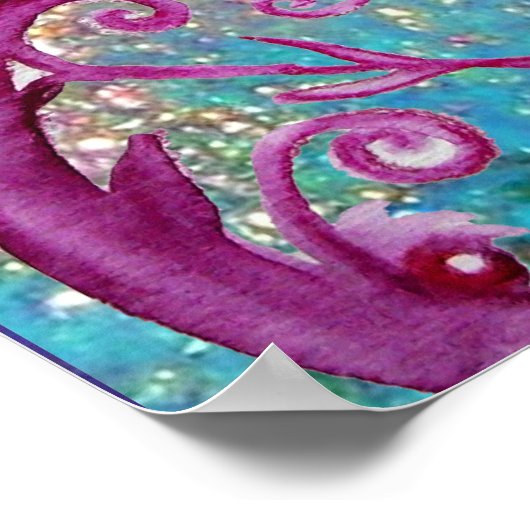 SCHWARZE UND ROTE JESTERMASSE IM Party BLAU-MASCHI Poster (Ecke)