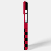 Schwarze und rote karierte gestreifte Personalisie Case-Mate iPhone Hülle (Rückseite / Links)