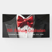 Schwarze und Rote Krawatte zum Geburtstag Banner (Horizontal)