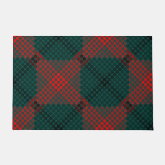 Schwarze und rote Kugeln oder Löcher über grünem H Fußmatte (Vorderseite)