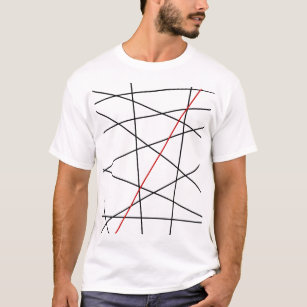 Schwarze und rote Linien T-Shirt
