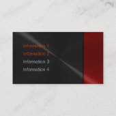 Schwarze und rote LuxusmetallVisitenkarten Visitenkarte (Rückseite)