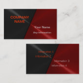 Schwarze und rote LuxusVisitenkarten Visitenkarte (Vorne/Hinten)