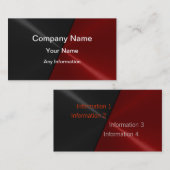 Schwarze und rote LuxusVisitenkarten Visitenkarte (Vorne/Hinten)