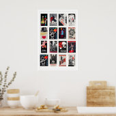 Schwarze und rote Matchbox-Etiketten-Collage, vint Poster (Küche)