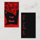 Schwarze und rote moderne Visitenkarte von Ginette (Vorne/Hinten)